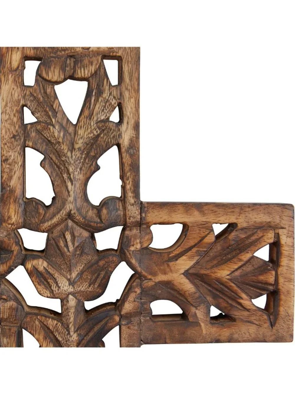 Mango Wood Biblical Carved Cross Wall Decor - Rustic Home Accent, 9